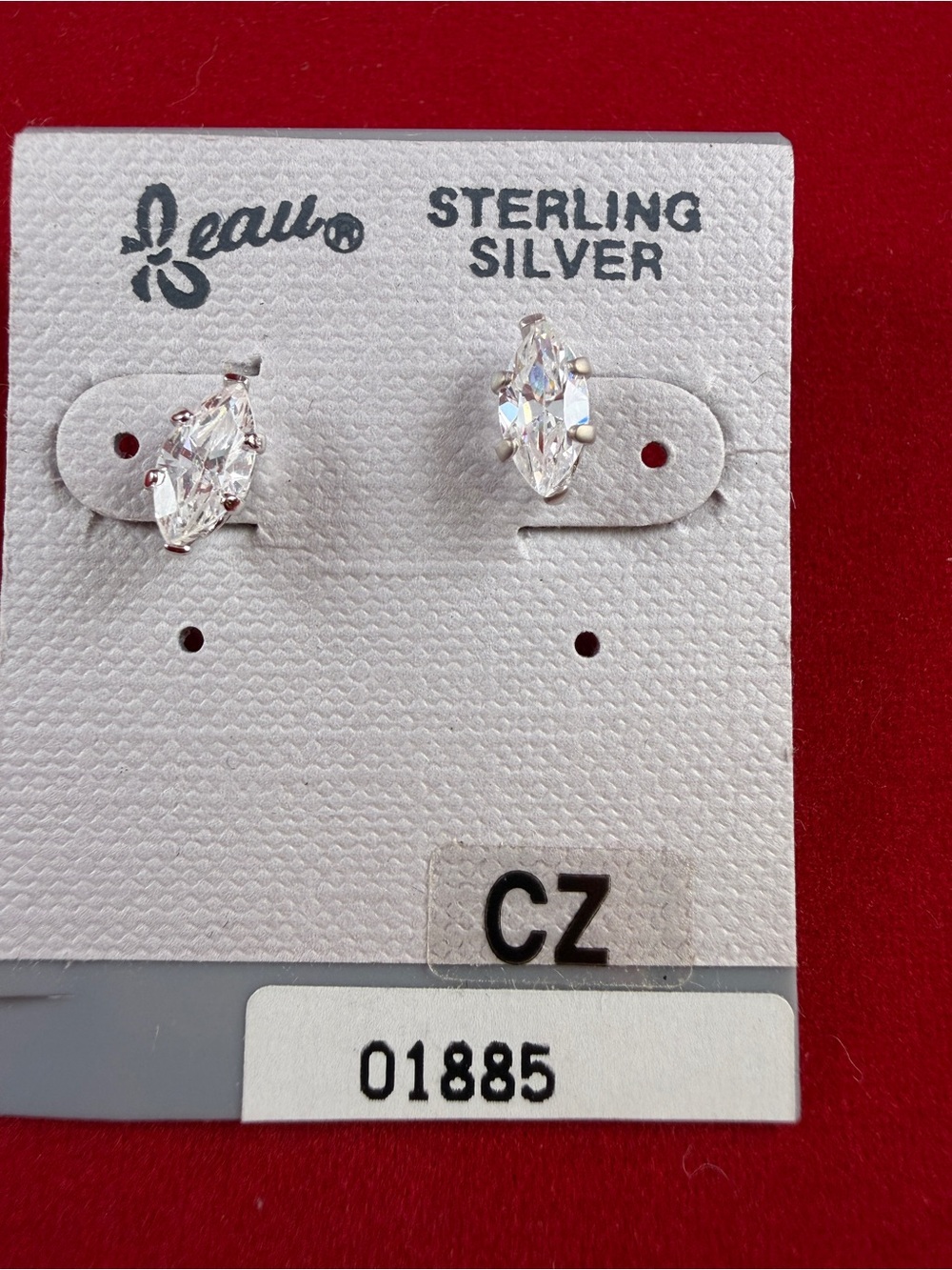 Sterling Silver Marquise CZ Stud Earrings - Clear